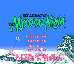 Legend of the Mystical Ninja, The (Germany) Title Screen